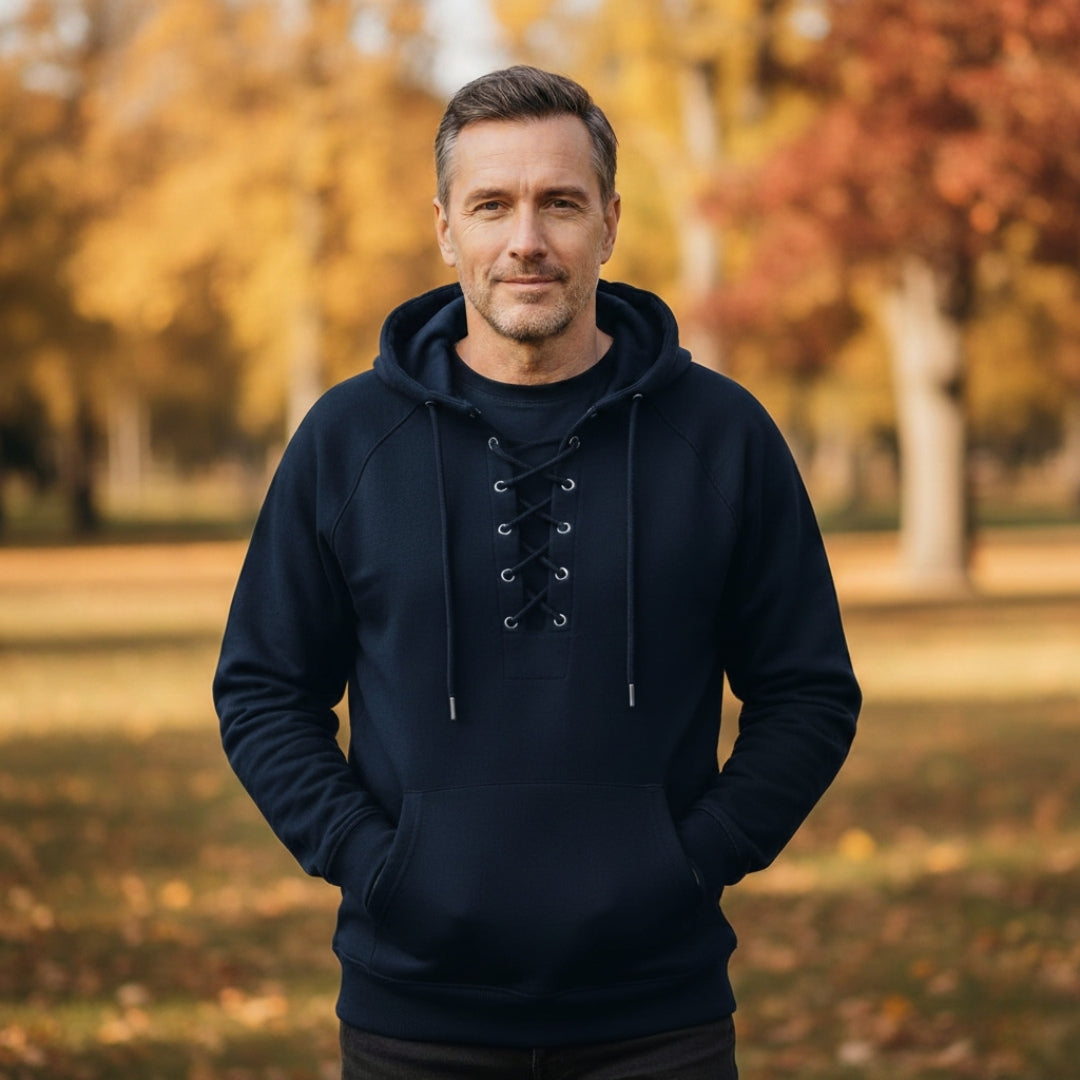 Mattheus | Hoodie mit Schnürung im Vintage-Look